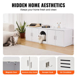 VEVOR Cat Litter Box Enclosure Wooden Litter Box Furniture Hidden 57.9