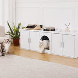 VEVOR Cat Litter Box Enclosure Wooden Litter Box Furniture Hidden 57.9