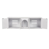 VEVOR Cat Litter Box Enclosure Wooden Litter Box Furniture Hidden 57.9" White