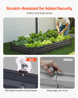 VEVOR Metal Raised Garden Bed, 8 x 4 x 1 ft Outdoor Galvanized Planter Box, with Open Bottom, Large Planter Raised Bed for Gardening Vegetables, Flowers, Herbs, and Succulent Plants, Dark Gray - Top-Down View