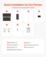 VEVOR Metal Raised Garden Bed, 8 x 4 x 1 ft Outdoor Galvanized Planter Box, with Open Bottom, Large Planter Raised Bed for Gardening Vegetables, Flowers, Herbs, and Succulent Plants, Dark Gray - 45-Degree Angle