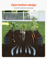 VEVOR Metal Raised Garden Bed, 8 x 4 x 1 ft Outdoor Galvanized Planter Box, with Open Bottom, Large Planter Raised Bed for Gardening Vegetables, Flowers, Herbs, and Succulent Plants, Dark Gray - Rear View