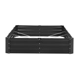 Metal Raised Garden Bed, 8 x 4 x 1 ft Outdoor Galvanized Planter Box, with Open Bottom, Large Planter Raised Bed for Gardening Vegetables, Flowers, Herbs, and Succulent Plants, Dark Gray