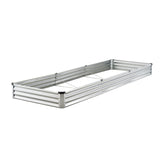 Metal Raised Garden Bed, 12 x 4 x 1 ft Outdoor Galvanized Planter Box, with Open Bottom, Large Planter Raised Bed for Gardening Vegetables, Flowers, Herbs, and Succulent Plants, Silver