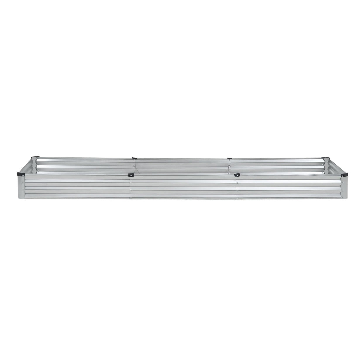 Metal Raised Garden Bed, 12 x 4 x 1 ft Outdoor Galvanized Planter Box, with Open Bottom, Large Planter Raised Bed for Gardening Vegetables, Flowers, Herbs, and Succulent Plants, Silver