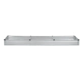 Metal Raised Garden Bed, 12 x 4 x 1 ft Outdoor Galvanized Planter Box, with Open Bottom, Large Planter Raised Bed for Gardening Vegetables, Flowers, Herbs, and Succulent Plants, Silver