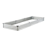 Metal Raised Garden Bed, 12 x 4 x 1 ft Outdoor Galvanized Planter Box, with Open Bottom, Large Planter Raised Bed for Gardening Vegetables, Flowers, Herbs, and Succulent Plants, Silver