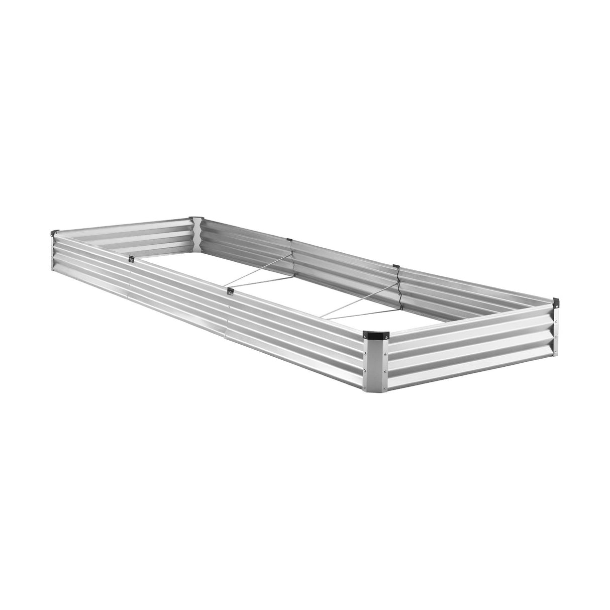 Metal Raised Garden Bed, 12 x 4 x 1 ft Outdoor Galvanized Planter Box, with Open Bottom, Large Planter Raised Bed for Gardening Vegetables, Flowers, Herbs, and Succulent Plants, Silver