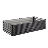Metal Raised Garden Bed, 6 x 3 x 1.5 ft Outdoor Galvanized Planter Box, with Open Bottom, Large Planter Raised Bed for Gardening Vegetables, Flowers, Herbs, and Succulent Plants, Dark Gray
