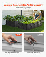 Metal Raised Garden Bed, 6 x 3 x 1.5 ft Outdoor Galvanized Planter Box, with Open Bottom, Large Planter Raised Bed for Gardening Vegetables, Flowers, Herbs, and Succulent Plants, Dark Gray - Top-Down View
