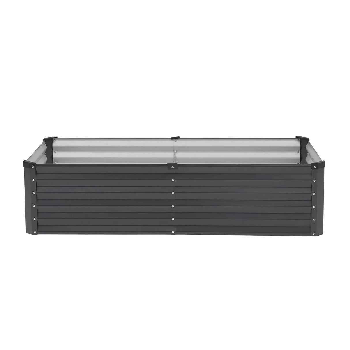 Metal Raised Garden Bed, 6 x 3 x 1.5 ft Outdoor Galvanized Planter Box, with Open Bottom, Large Planter Raised Bed for Gardening Vegetables, Flowers, Herbs, and Succulent Plants, Dark Gray