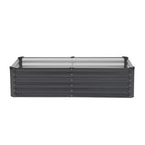 Metal Raised Garden Bed, 6 x 3 x 1.5 ft Outdoor Galvanized Planter Box, with Open Bottom, Large Planter Raised Bed for Gardening Vegetables, Flowers, Herbs, and Succulent Plants, Dark Gray