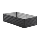 Metal Raised Garden Bed, 6 x 3 x 1.5 ft Outdoor Galvanized Planter Box, with Open Bottom, Large Planter Raised Bed for Gardening Vegetables, Flowers, Herbs, and Succulent Plants, Dark Gray