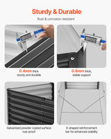 VEVOR Metal Raised Garden Bed, 6 x 3 x 2 ft Outdoor Galvanized Planter Box, with Open Bottom, Large Planter Raised Bed for Gardening Vegetables, Flowers, Herbs, and Succulent Plants, Dark Gray - Side View