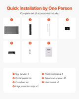 VEVOR Metal Raised Garden Bed, 6 x 3 x 2 ft Outdoor Galvanized Planter Box, with Open Bottom, Large Planter Raised Bed for Gardening Vegetables, Flowers, Herbs, and Succulent Plants, Dark Gray - 45-Degree Angle