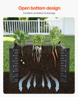 VEVOR Metal Raised Garden Bed, 6 x 3 x 2 ft Outdoor Galvanized Planter Box, with Open Bottom, Large Planter Raised Bed for Gardening Vegetables, Flowers, Herbs, and Succulent Plants, Dark Gray - Rear View