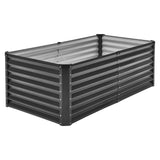 Metal Raised Garden Bed, 6 x 3 x 2 ft Outdoor Galvanized Planter Box, with Open Bottom, Large Planter Raised Bed for Gardening Vegetables, Flowers, Herbs, and Succulent Plants, Dark Gray
