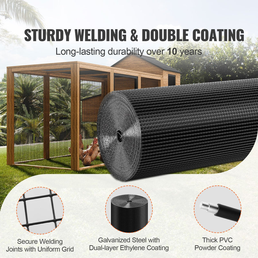 Hardware Cloth, 36'' x 100' Galvanized Wire Mesh Roll, 19 Gauge Chicken Wire Fence Roll, Vinyl Coating Metal, image 2