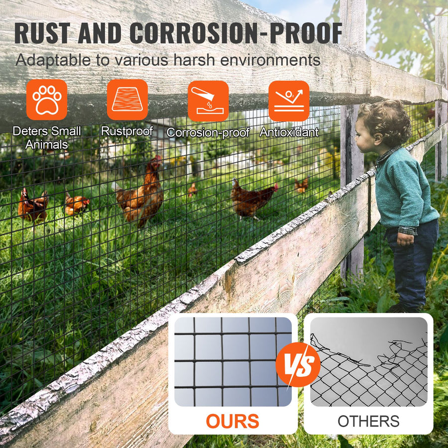 Hardware Cloth, 36'' x 100' Galvanized Wire Mesh Roll, 19 Gauge Chicken Wire Fence Roll, Vinyl Coating Metal, image 5