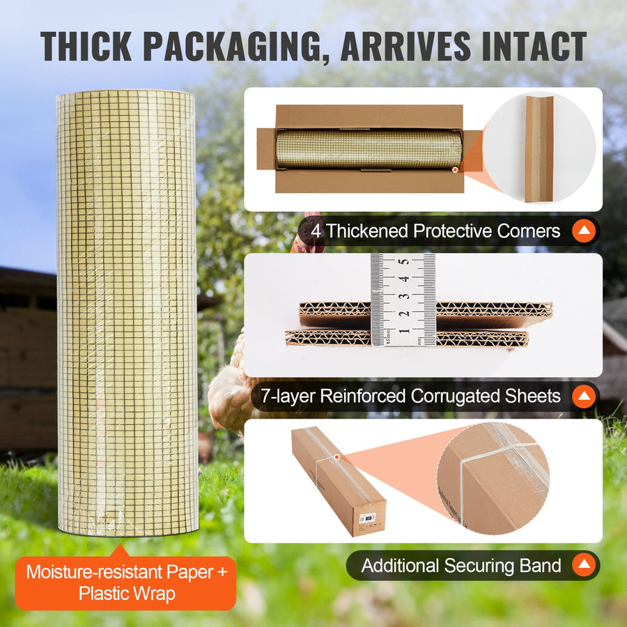 Hardware Cloth, 36'' x 100' Galvanized Wire Mesh Roll, 19 Gauge Chicken Wire Fence Roll, Vinyl Coating Metal, image 6