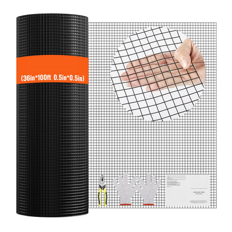 Hardware Cloth, 36'' x 100' Galvanized Wire Mesh Roll, 19 Gauge Chicken Wire Fence Roll, Vinyl Coating Metal, image 9