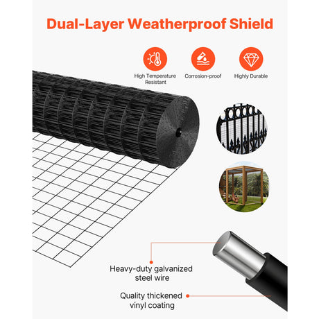 Hardware Cloth 91cm x 7.62m, 2 x 3 in Mesh 16 Gauge Galvanized Wire Mesh Roll, Weather-Resistant Vinyl Coated, image 4