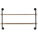 VEVOR Industrial Pipe Shelf 2 Tier 48x 9.84in Wall-Mount for Kitchen Bedroom - Extra Image