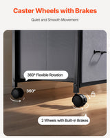 VEVOR Mobile Metal File Cabinet with 3 Fabric Drawers and 2 Open Shelves Brown