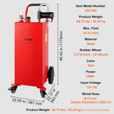 VEVOR 30 Gallon Fuel Caddy Portable Storage Tank 23.5 L/min with 180W Pump