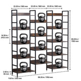 VEVOR Metal Bookshelf Rustic Bookshelf 14-Tier for Living room Bedroom & Office - Front View