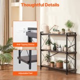 VEVOR Metal Bookshelf Rustic Bookshelf 3-Tier for Living room Bedroom & Office - Rear View