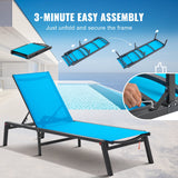 VEVOR Chaise Lounge Chair Outdoor Patio Lounge Chair Adjustable 5-Position 2 pcs - Top-Down View