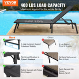 VEVOR Chaise Lounge Chair Outdoor Patio Lounge Chair Adjustable 5-Position 2 pcs - Front View