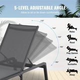 VEVOR Chaise Lounge Chair Outdoor Patio Lounge Chair Adjustable 5-Position 2 pcs - Top-Down View
