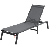 VEVOR Chaise Lounge Chair Outdoor Patio Lounge Chair Adjustable 5-Position 2 pcs - Low Angle