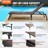 VEVOR Chaise Lounge Chair Outdoor Patio Lounge Chair with Adjustable 5-Position - Front View