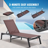 VEVOR Chaise Lounge Chair Outdoor Patio Lounge Chair with Adjustable 5-Position - Top-Down View