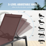 VEVOR Chaise Lounge Chair Outdoor Patio Lounge Chair with Adjustable 5-Position - 45-Degree Angle