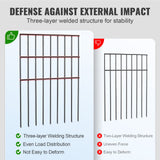 VEVOR Garden Fence, No Dig Fence 44(H)x33(L)cm Animal Barrier Fence, Underground Decorative Garden Fencing with 3.81 cm Spike Spacing, Metal Dog Fence - Front View