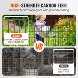 VEVOR Garden Fence, No Dig Fence 44(H)x33(L)cm Animal Barrier Fence, Underground Decorative Garden Fencing with 3.81 cm Spike Spacing, Metal Dog Fence - Side View