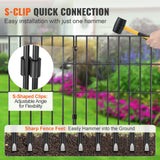 VEVOR Garden Fence, No Dig Fence 44(H)x33(L)cm Animal Barrier Fence, Underground Decorative Garden Fencing with 3.81 cm Spike Spacing, Metal Dog Fence - Top-Down View