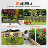 VEVOR Garden Fence, No Dig Fence 44(H)x33(L)cm Animal Barrier Fence, Underground Decorative Garden Fencing with 3.81 cm Spike Spacing, Metal Dog Fence - 45-Degree Angle