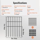 VEVOR Garden Fence, No Dig Fence 44(H)x33(L)cm Animal Barrier Fence, Underground Decorative Garden Fencing with 3.81 cm Spike Spacing, Metal Dog Fence - Rear View