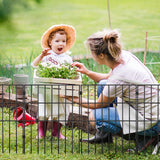 VEVOR Garden Fence, No Dig Fence 44(H)x33(L)cm Animal Barrier Fence, Underground Decorative Garden Fencing with 3.81 cm Spike Spacing, Metal Dog Fence - Close-Up Angle