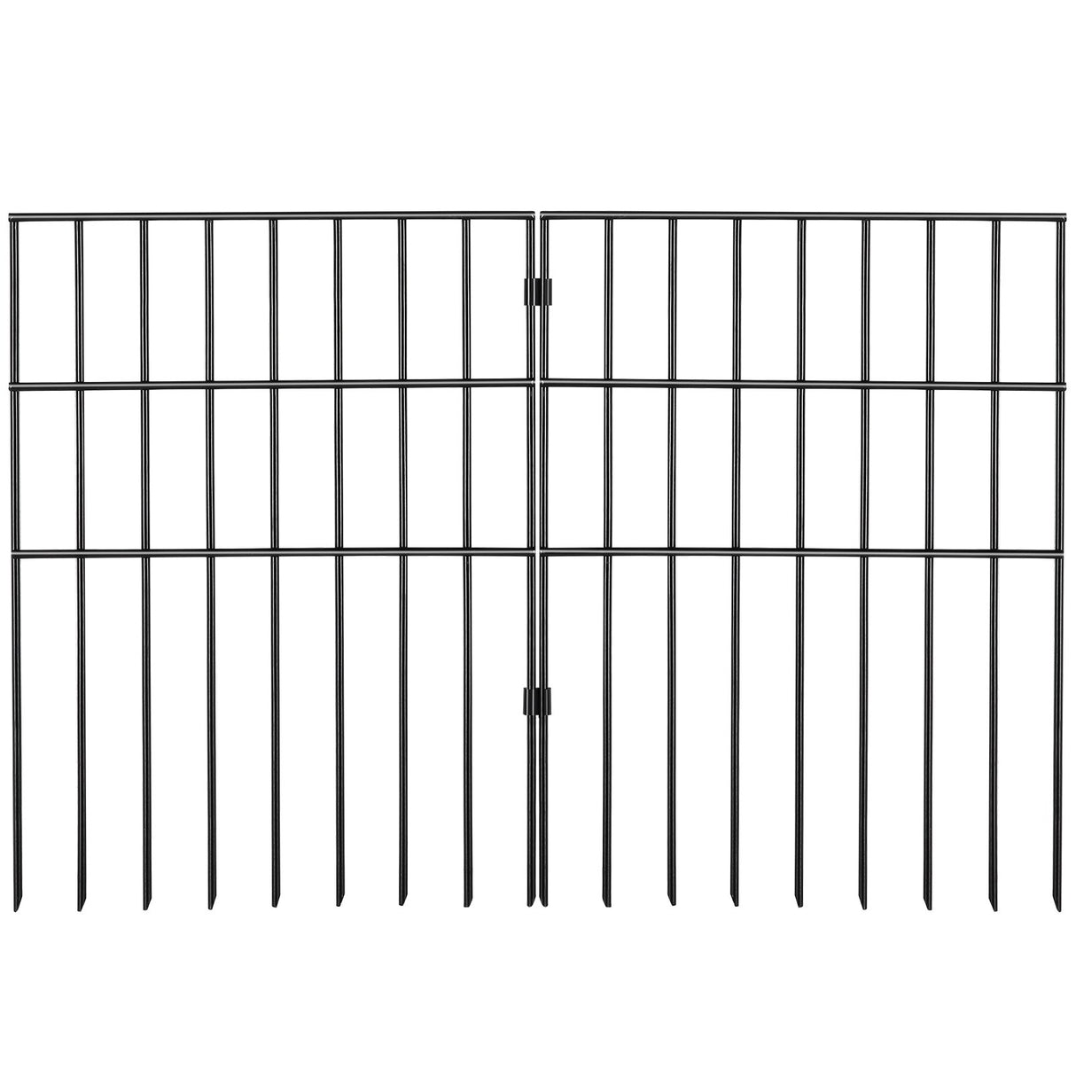VEVOR Garden Fence, No Dig Fence 44(H)x33(L)cm Animal Barrier Fence, Underground Decorative Garden Fencing with 3.81 cm Spike Spacing, Metal Dog Fence