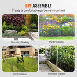 VEVOR Garden Fence, No Dig Fence 61 x 33 cm Animal Barrier Fence, Underground Decorative Garden Fencing with 5.08 cm Spike Spacing, Metal Dog Fence