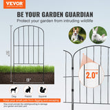VEVOR Garden Fence, No Dig Fence 61 x 33 cm Animal Barrier Fence, Underground Decorative Garden Fencing with 5.08 cm Spike Spacing, Metal Dog Fence for the Yard and Outdoor Patio, 10 Pack - Front View