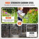 VEVOR Garden Fence, No Dig Fence 61 x 33 cm Animal Barrier Fence, Underground Decorative Garden Fencing with 5.08 cm Spike Spacing, Metal Dog Fence for the Yard and Outdoor Patio, 10 Pack - Top-Down View