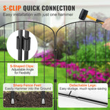 VEVOR Garden Fence, No Dig Fence 61 x 33 cm Animal Barrier Fence, Underground Decorative Garden Fencing with 5.08 cm Spike Spacing, Metal Dog Fence for the Yard and Outdoor Patio, 10 Pack - 45-Degree Angle