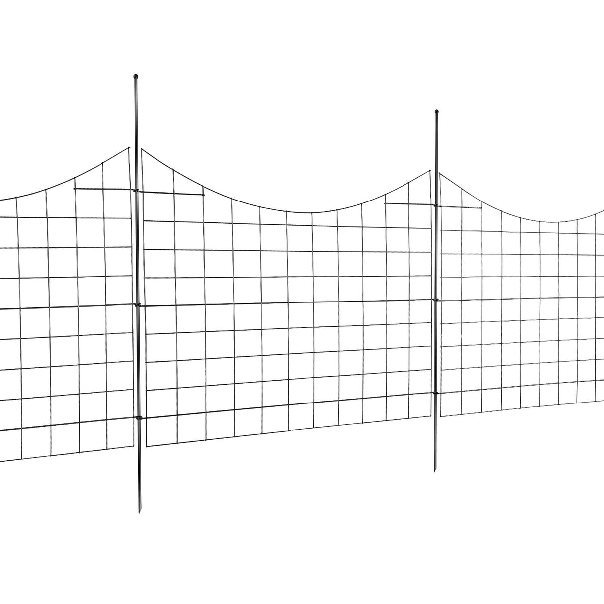 VEVOR Garden Fence, 75?93 cm Animal Barrier Fence, Underground Decorative Garden Fencing with 6.38 cm Spike Spacing, Metal Dog Fence for the Yard and